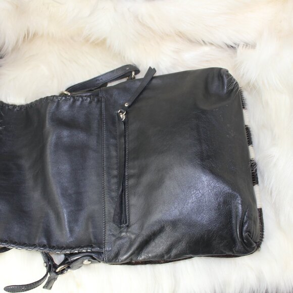 VTD Cavalcanti Genuine Cow pattern Leather Shoulder Black bag Made in Italy - Picture 5 of 9